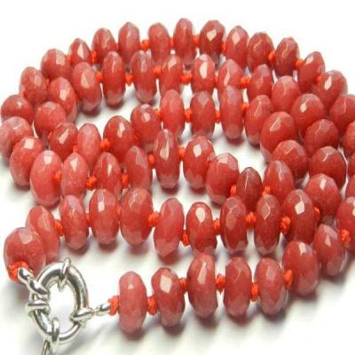 Rub 320 collier 1rang perles rubis facette cachemire poire 8mm ethnique 1 