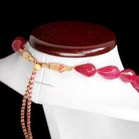 Rub 338 collier parure 11x19mm rubis perles facettees 91gr vente bijou ethniques 3 