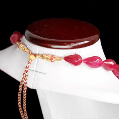Rub 338 collier parure 11x19mm rubis perles facettees 91gr vente bijou ethniques 3