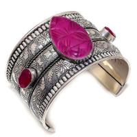 Rub 345 bracelet 50mm torque manchette rubis cachemire 57gr 25x40mm argent 1