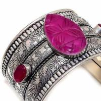 Rub 345 bracelet 50mm torque manchette rubis cachemire 57gr 25x40mm argent 3