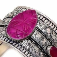 Rub 345 bracelet 50mm torque manchette rubis cachemire 57gr 25x40mm argent 4