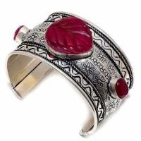 Rub 346 bracelet 45mm torque manchette rubis cachemire 64gr 35x40mm argent 2