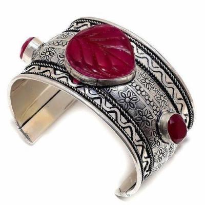 Rub 346 bracelet 45mm torque manchette rubis cachemire 64gr 35x40mm argent 2