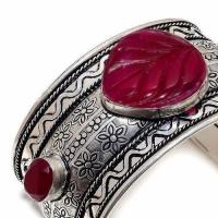 Rub 346 bracelet 45mm torque manchette rubis cachemire 64gr 35x40mm argent 3