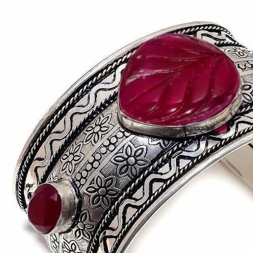 Rub 346 bracelet 45mm torque manchette rubis cachemire 64gr 35x40mm argent 3