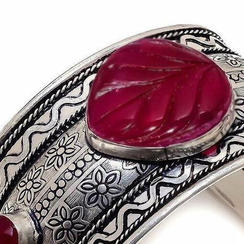 Rub 346 bracelet 45mm torque manchette rubis cachemire 64gr 35x40mm argent 4