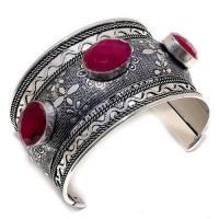 Rub 348 bracelet 45mm torque manchette rubis cachemire 55gr 15x20mm argent 1