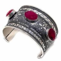 Rub 348 bracelet 45mm torque manchette rubis cachemire 55gr 15x20mm argent 2