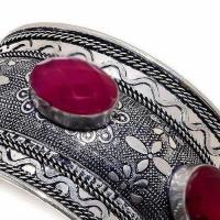 Rub 348 bracelet 45mm torque manchette rubis cachemire 55gr 15x20mm argent 4