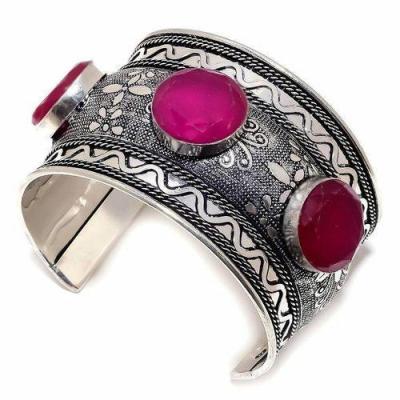 Rub 350 bracelet 45mm torque manchette rubis cachemire 56gr 20mm argent 1