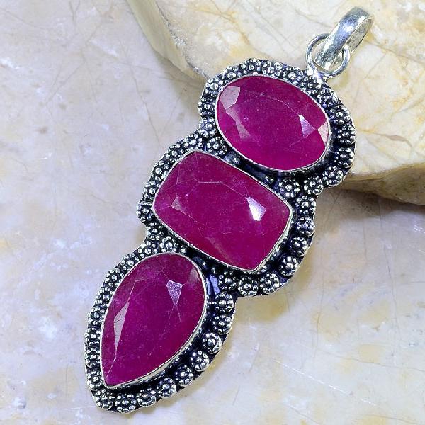 Rub 382b pendant pendentif rubis cachemire bijou argent 925 achat vente