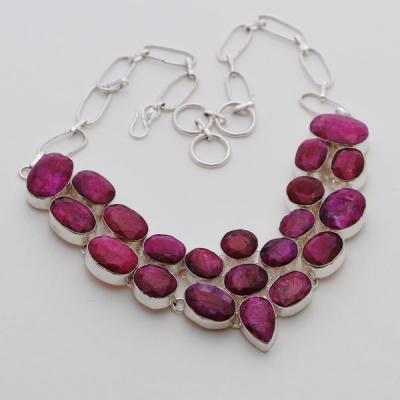 Rub 394a collier parure sautoir rubis argent 925 achat vente