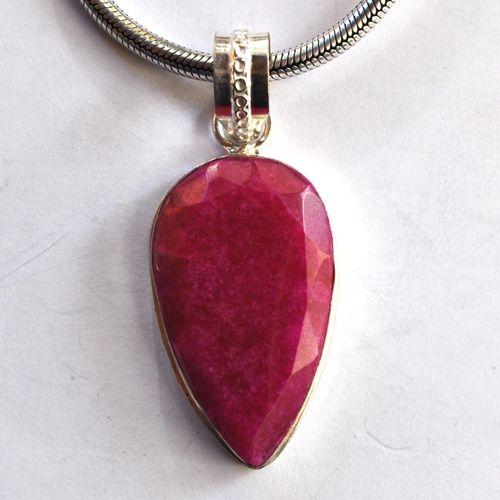 Rub 469 pendentif chaine rubis 24x40mm argent925 2