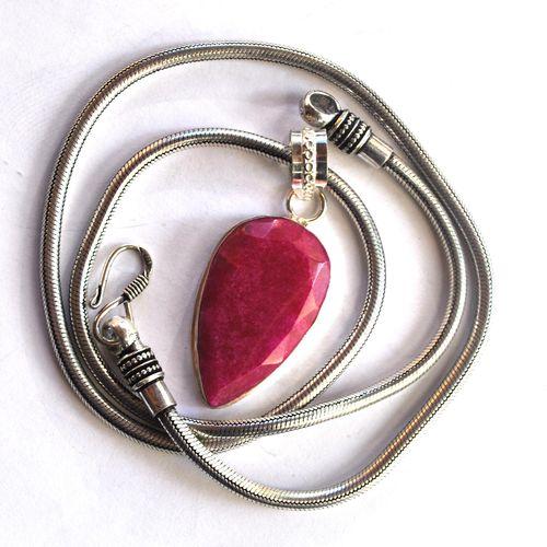 Rub 469 pendentif chaine rubis 24x40mm argent925 3