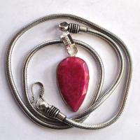 Rub 469 pendentif chaine rubis 24x40mm argent925 5