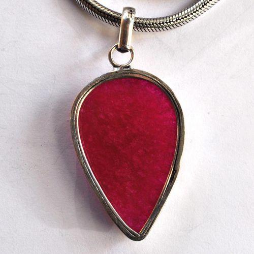 Rub 469 pendentif chaine rubis 24x40mm argent925 6