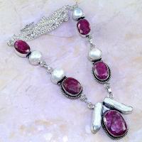 Rub 507d collier parure sautoir rubis perle nacre argent 925 achat vente bijoux 1900