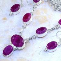 Rub 525b collier parure boucles rubis medieval argent 925 achat vente bijoux 1900