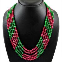 Rub 530a collier parure sautoir rubis emeraude ethnique argent 925 achat vente bijoux 1900 1 1 1 1