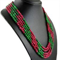 Rub 530b collier parure sautoir rubis emeraude ethnique argent 925 achat vente bijoux 1900 1 1 1 1