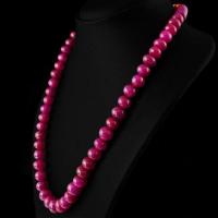 Rub 532 collier parure sautoir rubis ethnique argent 925 97gr 9x11mm bijoux 1900 2