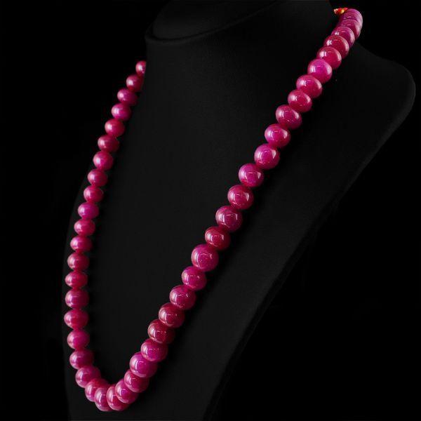 Rub 532 collier parure sautoir rubis ethnique argent 925 97gr 9x11mm bijoux 1900 2