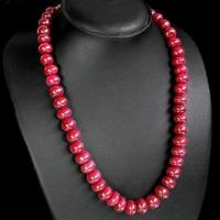 Rub 532 collier parure sautoir rubis ethnique argent 925 97gr 9x11mm bijoux 1900 6 