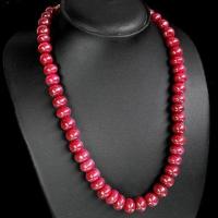 Rub 532 collier parure sautoir rubis ethnique argent 925 97gr 9x11mm bijoux 1900 6