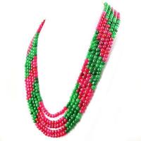 Rub 539a collier parure sautoir rubis emeraude ethnique argent 925 achat vente bijoux 1900 1 1 1 1