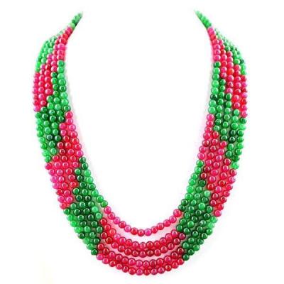 Rub 539b collier parure sautoir rubis emeraude ethnique argent 925 achat vente bijoux 1900 1 1 1 1