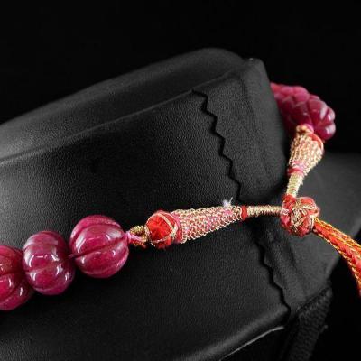 Rub 832b collier parure sautoir 10x15mm rubis grave 132gr achat vente bijoux ethniques