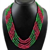 Rub 545a collier parure sautoir rubis emeraude ethnique argent 925 achat vente bijoux 1900 1 1 1 1