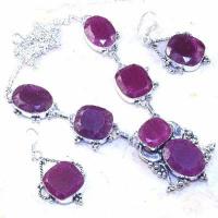 Rub 549a parure collier boucles oreilles rubis cachemire achat vente bijoux ethniques