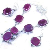 Rub 549d parure collier boucles oreilles rubis cachemire achat vente bijoux ethniques