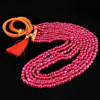 Rub 557 collier parure sautoir rubis cachemire 4x6mm 100gr bijoux ethniques 1 1