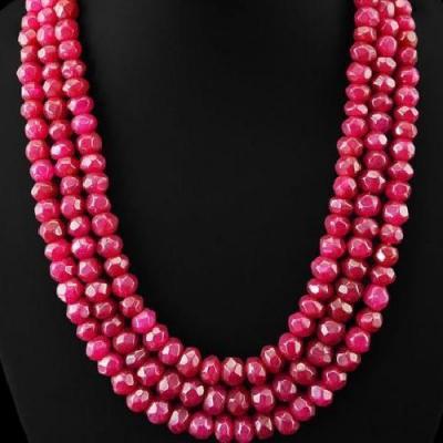 Rub 565b collier parure sautoir 8x9mm rubis cachemire achat vente bijoux ethniques