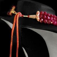 Rub 565d collier parure sautoir 8x9mm rubis cachemire achat vente bijoux ethniques