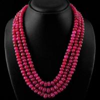 Rub 577a collier 3rangs parure sautoir 7x9 mm rubis cachemire achat vente bijoux ethniques