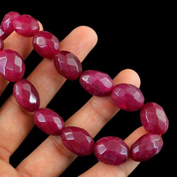 Rub 578 lot 2xperles facettees poire 12x15 mm rubis cachemire achat vente bijoux ethniques 1