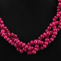 Rub 587 collier 3rangs parure sautoir 4 5mm rubis cachemire achat vente bijoux ethniques 2
