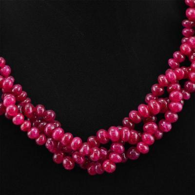 Rub 587 collier 3rangs parure sautoir 4 5mm rubis cachemire achat vente bijoux ethniques 1 