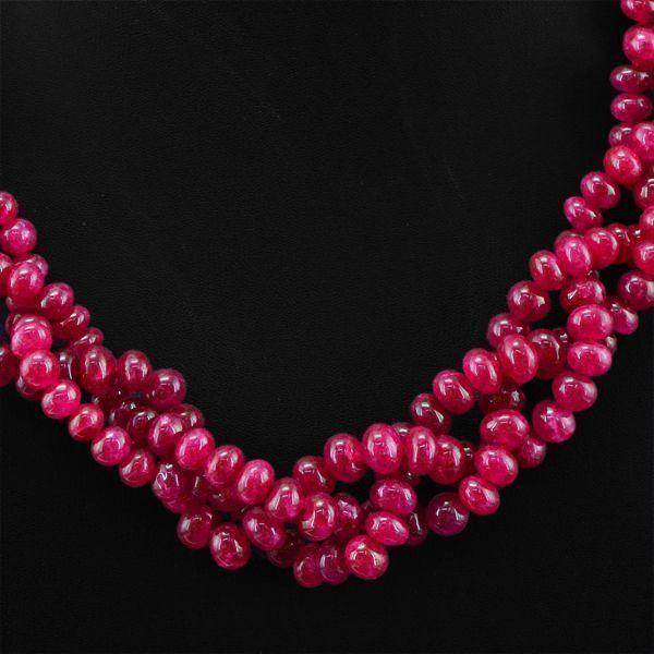 Rub 587 collier 3rangs parure sautoir 4 5mm rubis cachemire achat vente bijoux ethniques 2