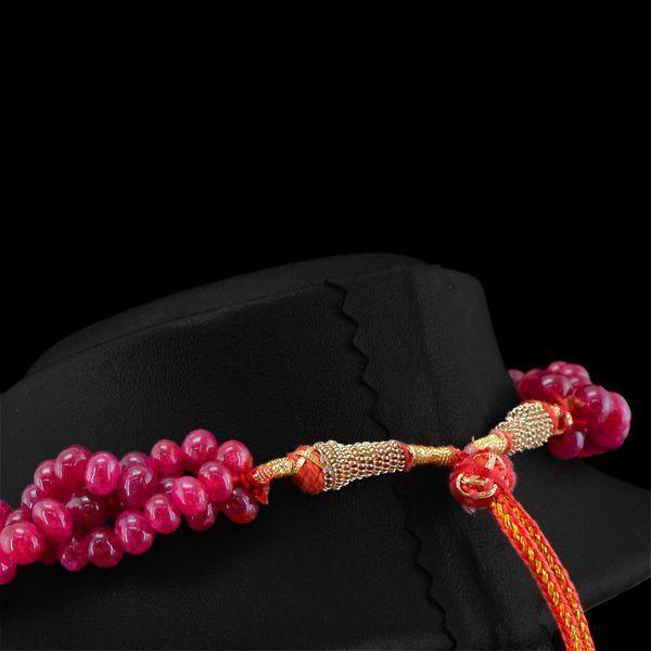 Rub 587 collier 3rangs parure sautoir 4 5mm rubis cachemire achat vente bijoux ethniques 3