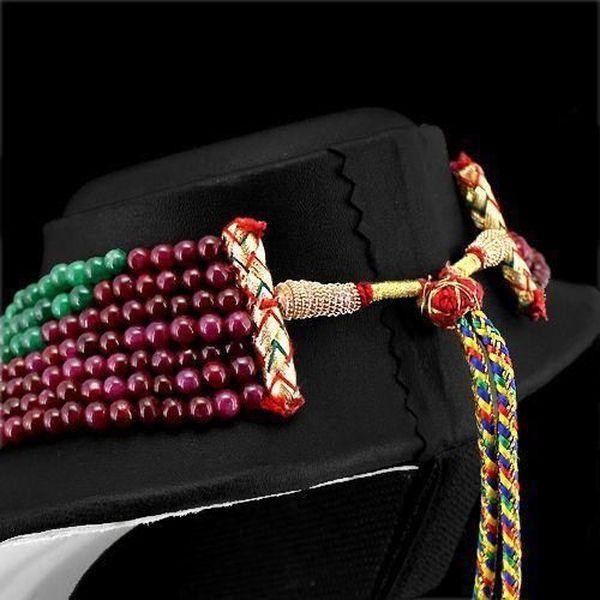 Rub 596 collier parure sautoir rubis emeraude 5mm 7rangs argent 925 achat vente bijoux 3