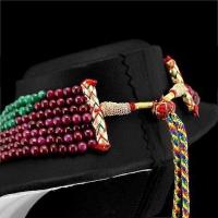 Rub 597 collier parure sautoir rubis emeraude 5mm 7rangs argent 925 bijoux 3