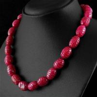 Rub 614a collier parure sautoir perles gravees 12x20mm rubis cachemire achat vente bijoux ethniques