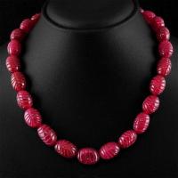 Rub 614b collier parure sautoir perles gravees 12x20mm rubis cachemire achat vente bijoux ethniques