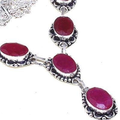 Rub 616a collier parure sautoir rubis ethnique argent 925 achat vente bijoux 1900