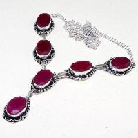 Rub 616d collier parure sautoir rubis ethnique argent 925 achat vente bijoux 1900